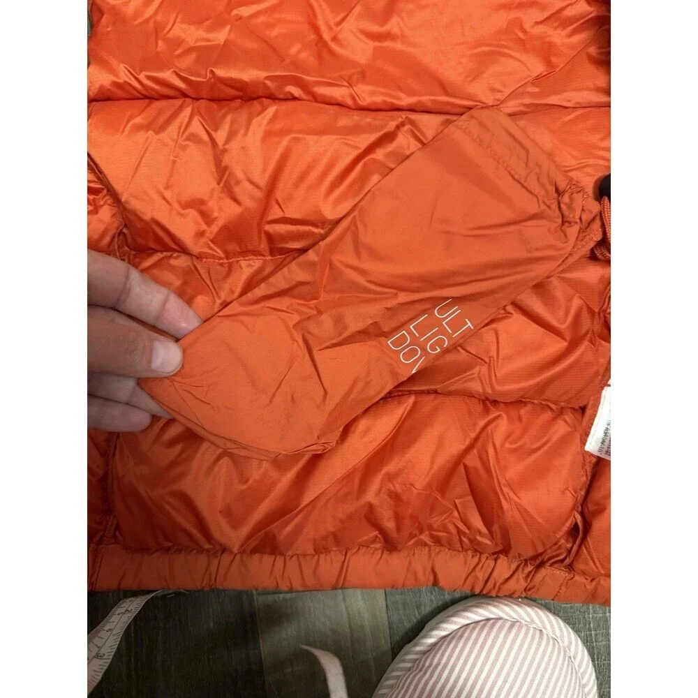 UNIQLO Quilted Puffer Vest Kids 3-4Y Orange Ultra Light Packable Full Zip New